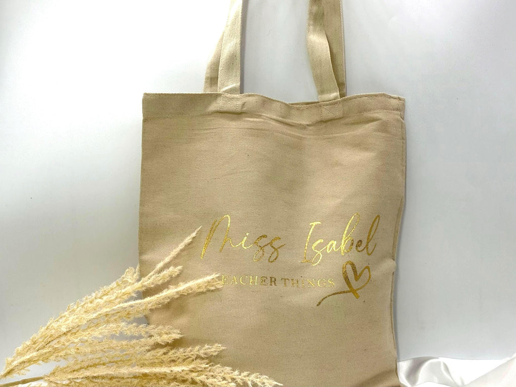 Personalized Teacher Tote Bag – Custom Bag – Gift for Teacher – Teacher Appreciation Gift – Canvas Teacher Bag – Reusable Canvas Tote Bag