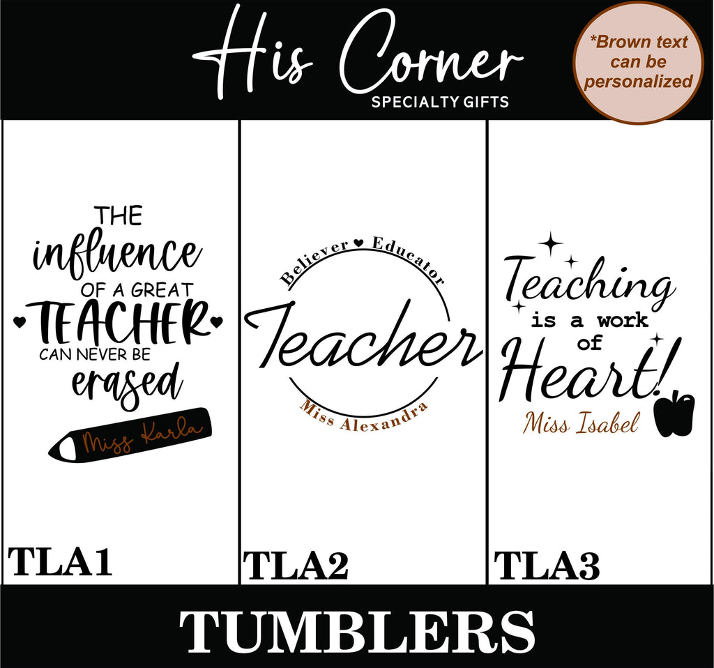 Personalized Teacher Tumbler – Custom Name Cup – Teacher Gift for Coffee Lovers – Large Travel Mug with Handle – Gift for Teacher