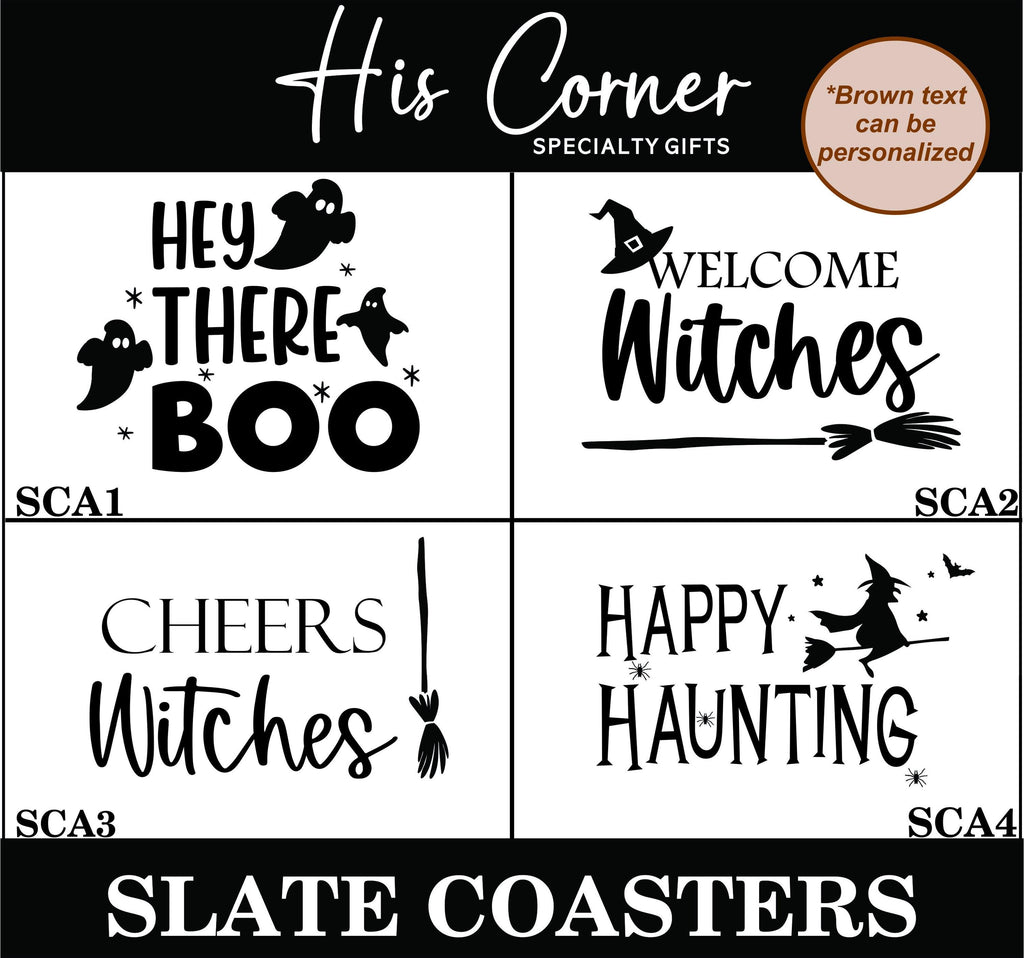 Halloween Coaster - Engraved Slate Coaster - Halloween Barware - Halloween Drinkware - Personalized Gifts - Halloween Kitchen Decor