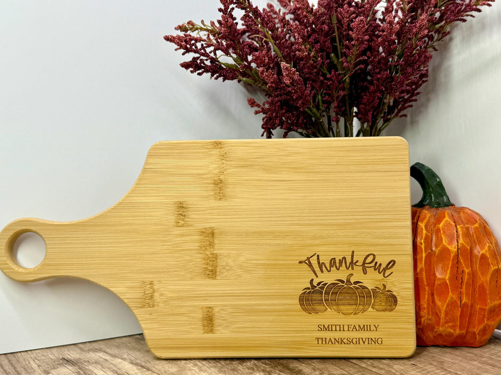 Personalized Thanksgiving Cutting Board - Holiday Cutting Board - Personalized Holiday Gifts - Seasonal Decor Gift - Engraved Gifts