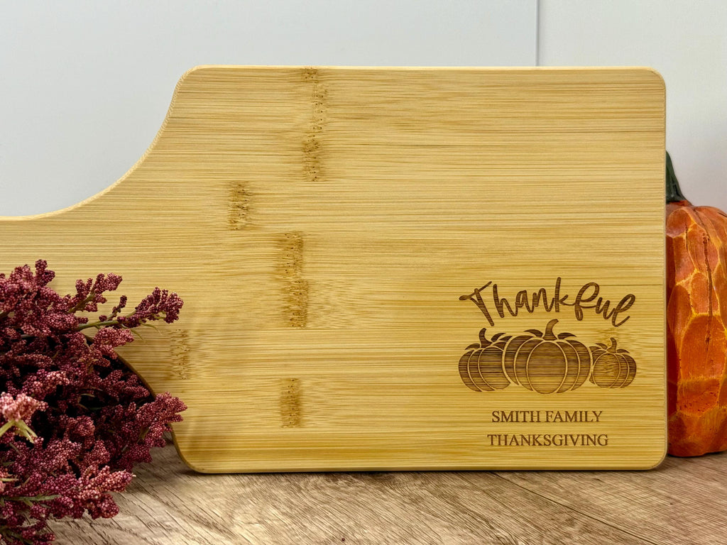 Personalized Thanksgiving Cutting Board - Holiday Cutting Board - Personalized Holiday Gifts - Seasonal Decor Gift - Engraved Gifts
