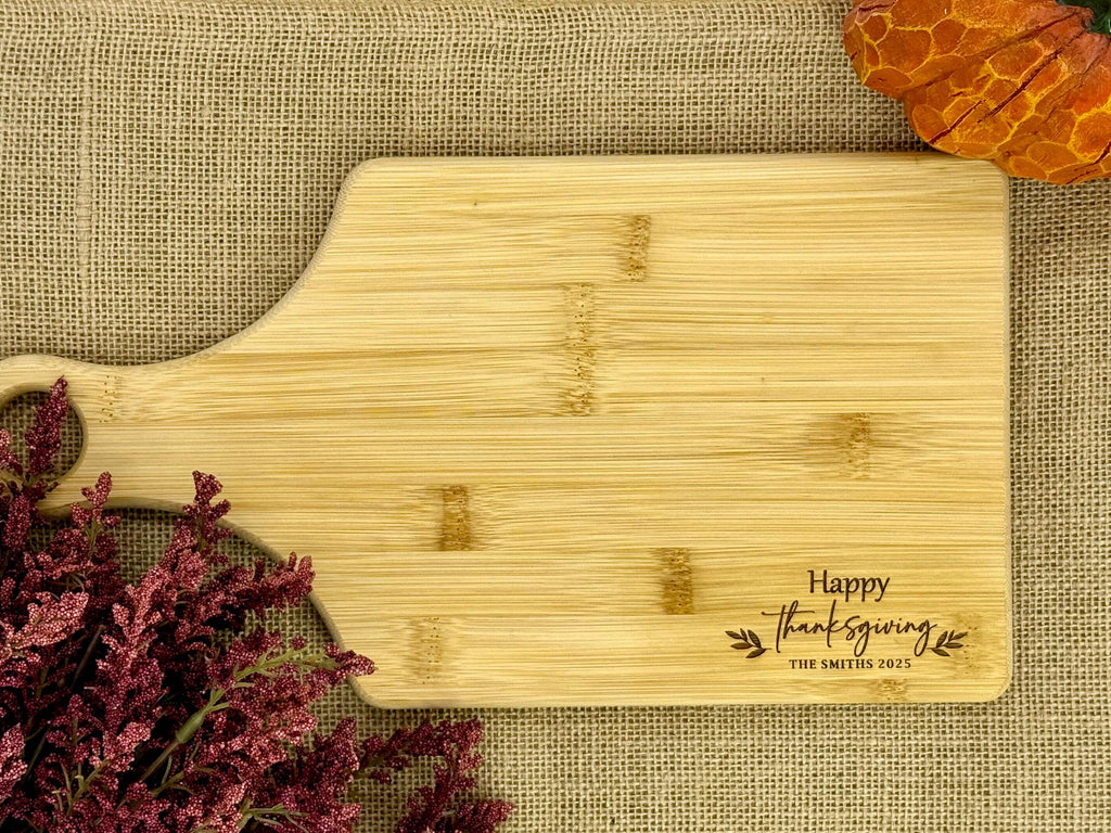 Personalized Thanksgiving Cutting Board - Holiday Cutting Board - Personalized Holiday Gifts - Seasonal Decor Gift - Engraved Gifts
