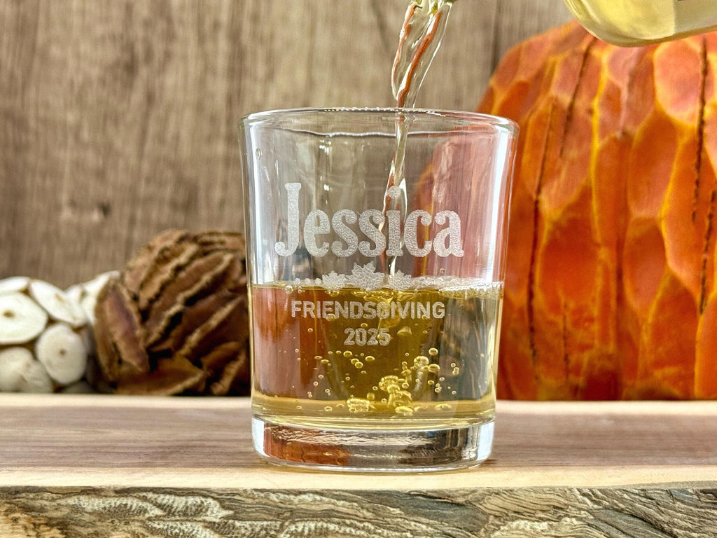Personalized Friendsgiving Shot Glasses - Thanksgiving Shots - Personalized Gifts - Holiday Gift - Engraved Shot Glasses - Holiday Drinkware