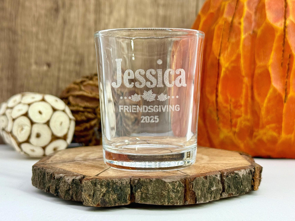 Personalized Friendsgiving Shot Glasses - Thanksgiving Shots - Personalized Gifts - Holiday Gift - Engraved Shot Glasses - Holiday Drinkware