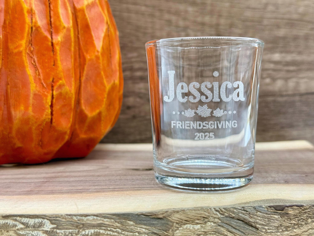 Personalized Friendsgiving Shot Glasses - Thanksgiving Shots - Personalized Gifts - Holiday Gift - Engraved Shot Glasses - Holiday Drinkware