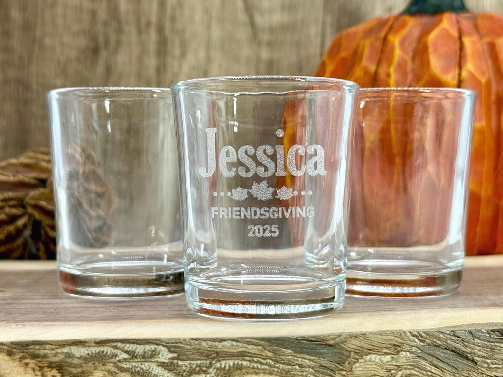 Personalized Friendsgiving Shot Glasses - Thanksgiving Shots - Personalized Gifts - Holiday Gift - Engraved Shot Glasses - Holiday Drinkware