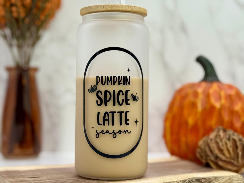 Pumpkin Spice Coffee Can Glass - Fall Can Glass - Personalized Thanksgiving Iced Coffee Can Glass - Holiday Gifts - Personalized Gifts