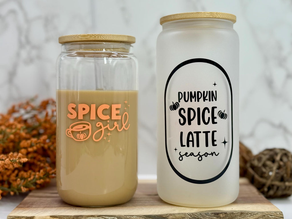 Pumpkin Spice Coffee Can Glass - Fall Can Glass - Personalized Thanksgiving Iced Coffee Can Glass - Holiday Gifts - Personalized Gifts