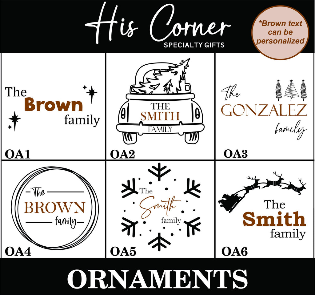 Personalized Glass Christmas Ornament with Family Name, Custom Holiday Keepsake for Couple or Family, Engraved Ornament with Gift Box