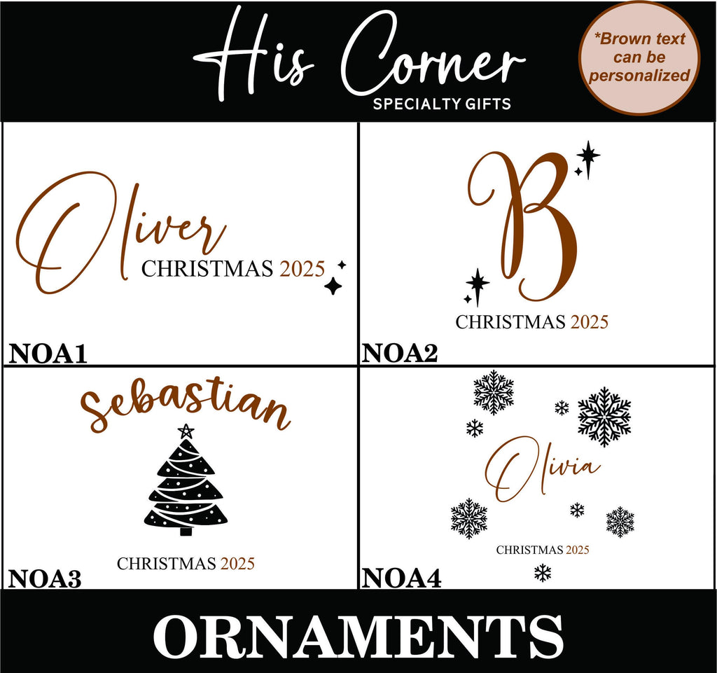 Personalized Glass Christmas Ornament with Name, Engraved Holiday Keepsake for Family, Couple, or Individual, Optional Gift Box