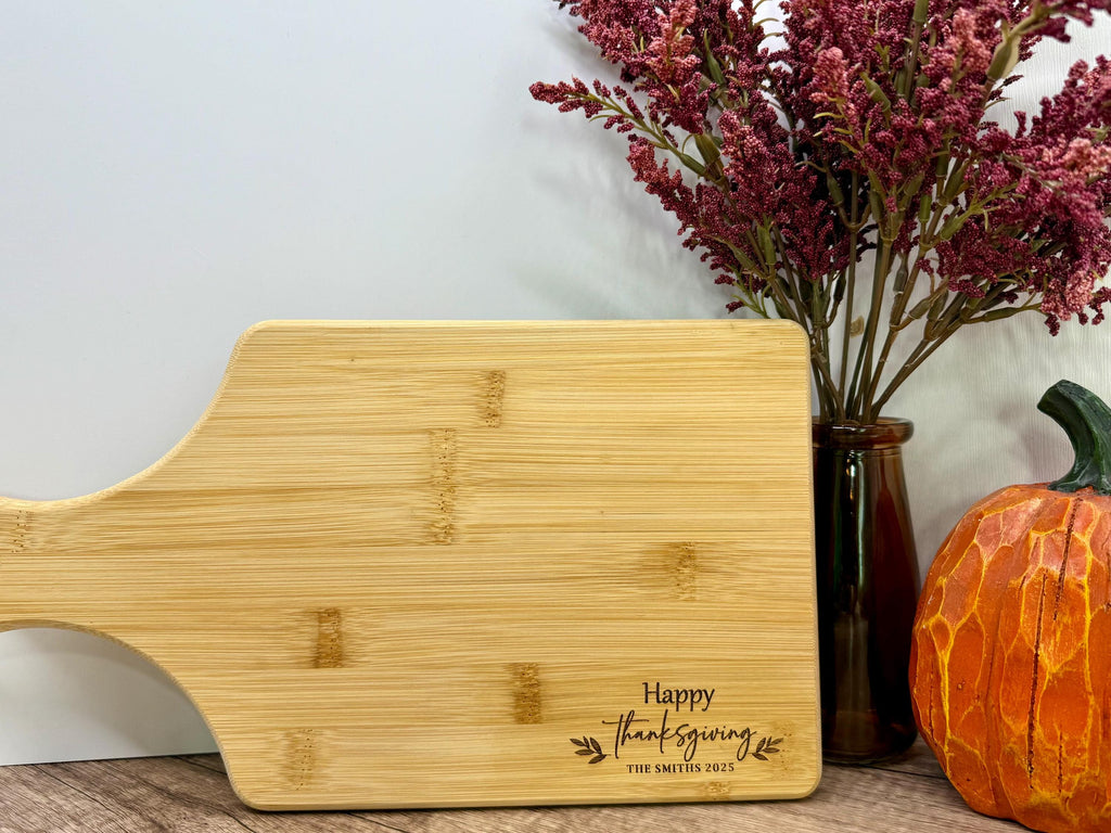 Personalized Thanksgiving Cutting Board - Holiday Cutting Board - Personalized Holiday Gifts - Seasonal Decor Gift - Engraved Gifts