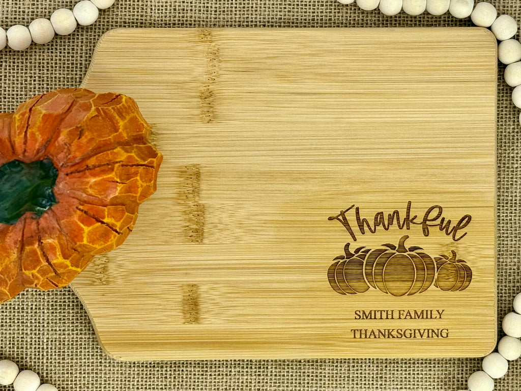 Personalized Thanksgiving Cutting Board - Holiday Cutting Board - Personalized Holiday Gifts - Seasonal Decor Gift - Engraved Gifts