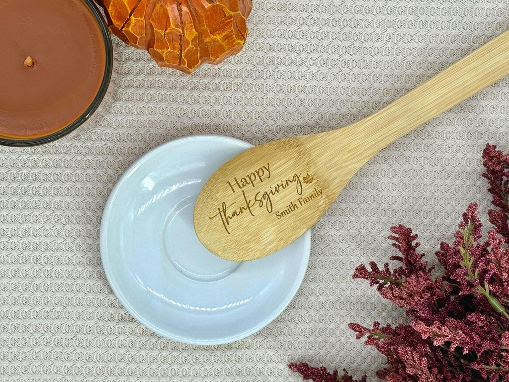 Personalized Thanksgiving Bamboo Spoon - Thanksgiving Kitchen Spoon - Engraved Bamboo Spoon - Fall Decor - Holiday Gifts - Fall Kitchen