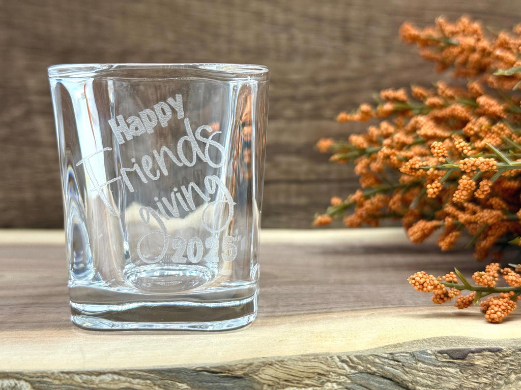 Friendsgiving Shot Glasses - Thanksgiving Shot Glasses - Personalized Gifts - Holiday Gifts - Engraved Shot Glasses - Holiday Drinkware