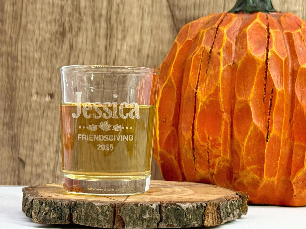 Personalized Friendsgiving Shot Glasses - Thanksgiving Shots - Personalized Gifts - Holiday Gift - Engraved Shot Glasses - Holiday Drinkware