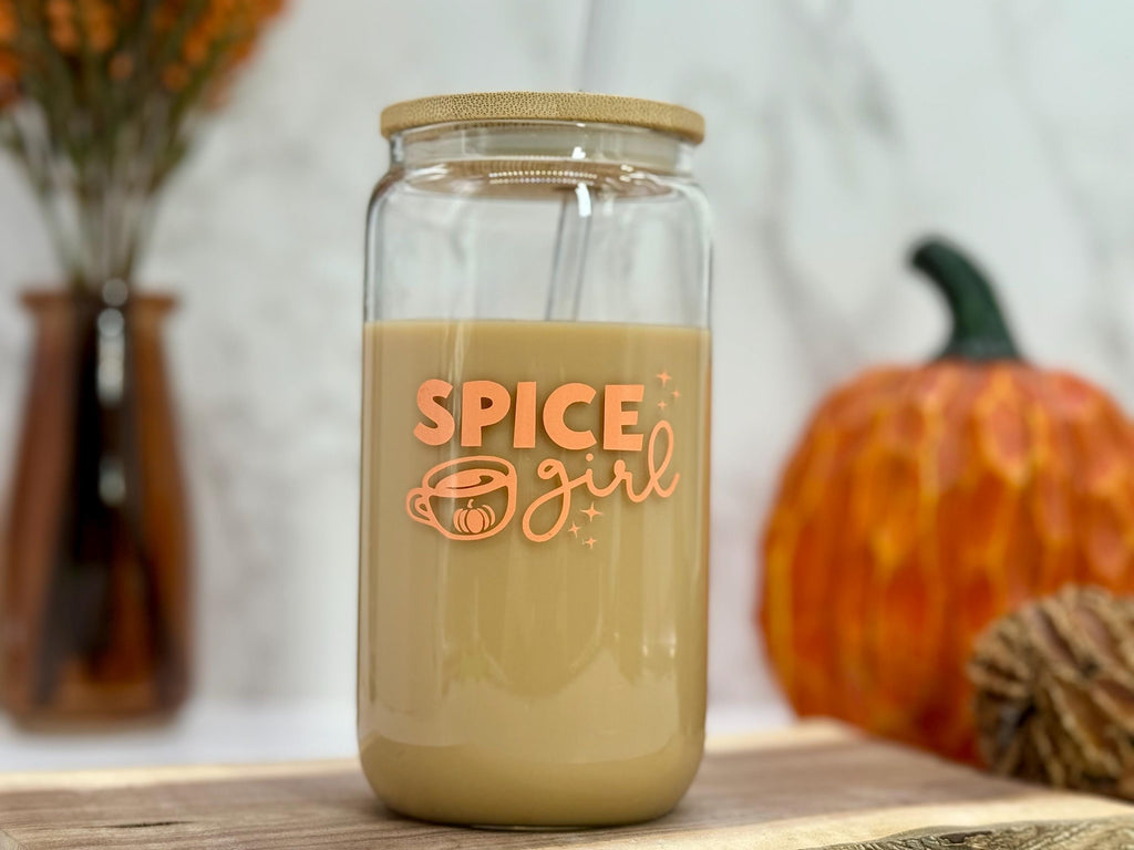 Pumpkin Spice Coffee Can Glass - Fall Can Glass - Personalized Thanksgiving Iced Coffee Can Glass - Holiday Gifts - Personalized Gifts