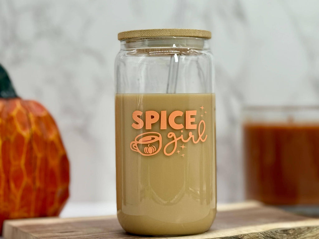 Pumpkin Spice Coffee Can Glass - Fall Can Glass - Personalized Thanksgiving Iced Coffee Can Glass - Holiday Gifts - Personalized Gifts