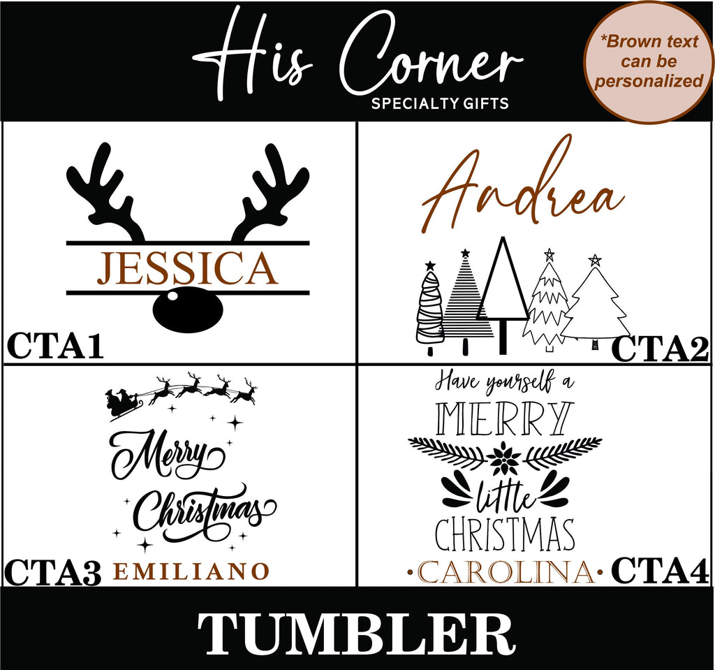 Personalized 40oz Tumbler with Handle – Custom Christmas Gift – Name Tumbler – Holiday Cup – Gift for Her – Custom Cup – Gift for Him