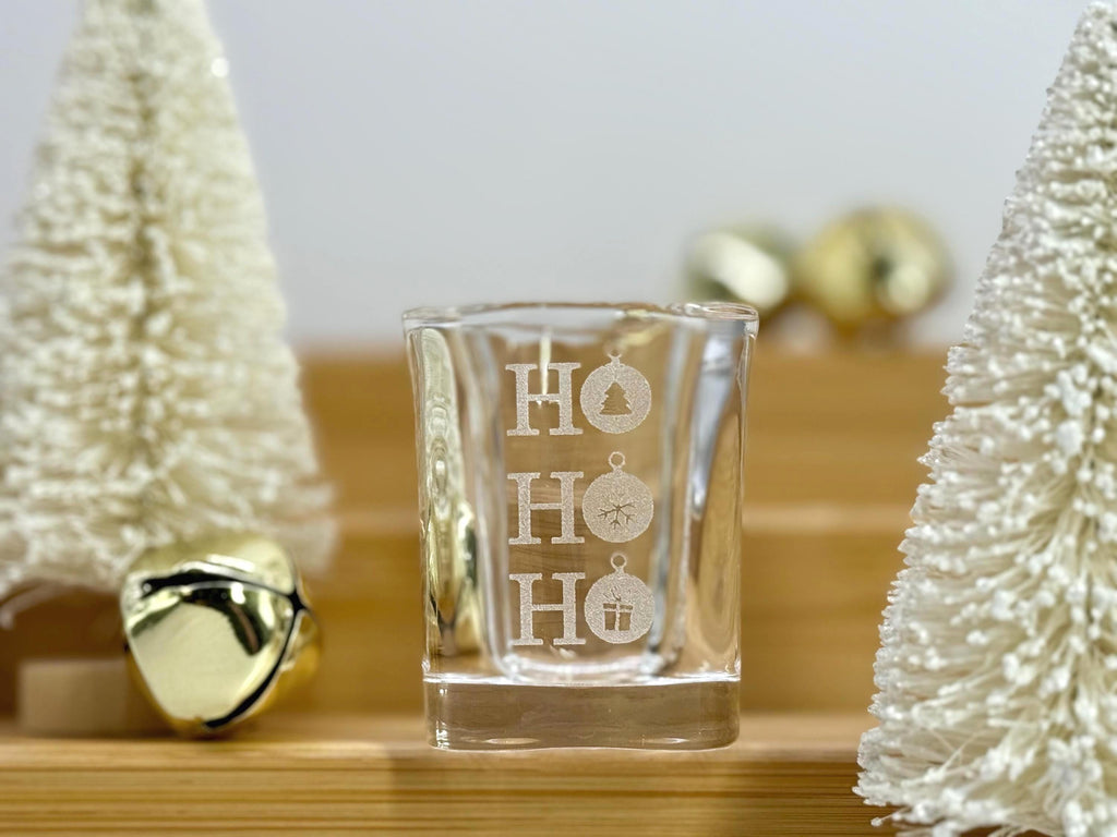 Personalized Christmas Shot Glasses, Engraved Holiday Party Favors, Custom Gifts for Friends, Stocking Stuffers or White Elephant Gift