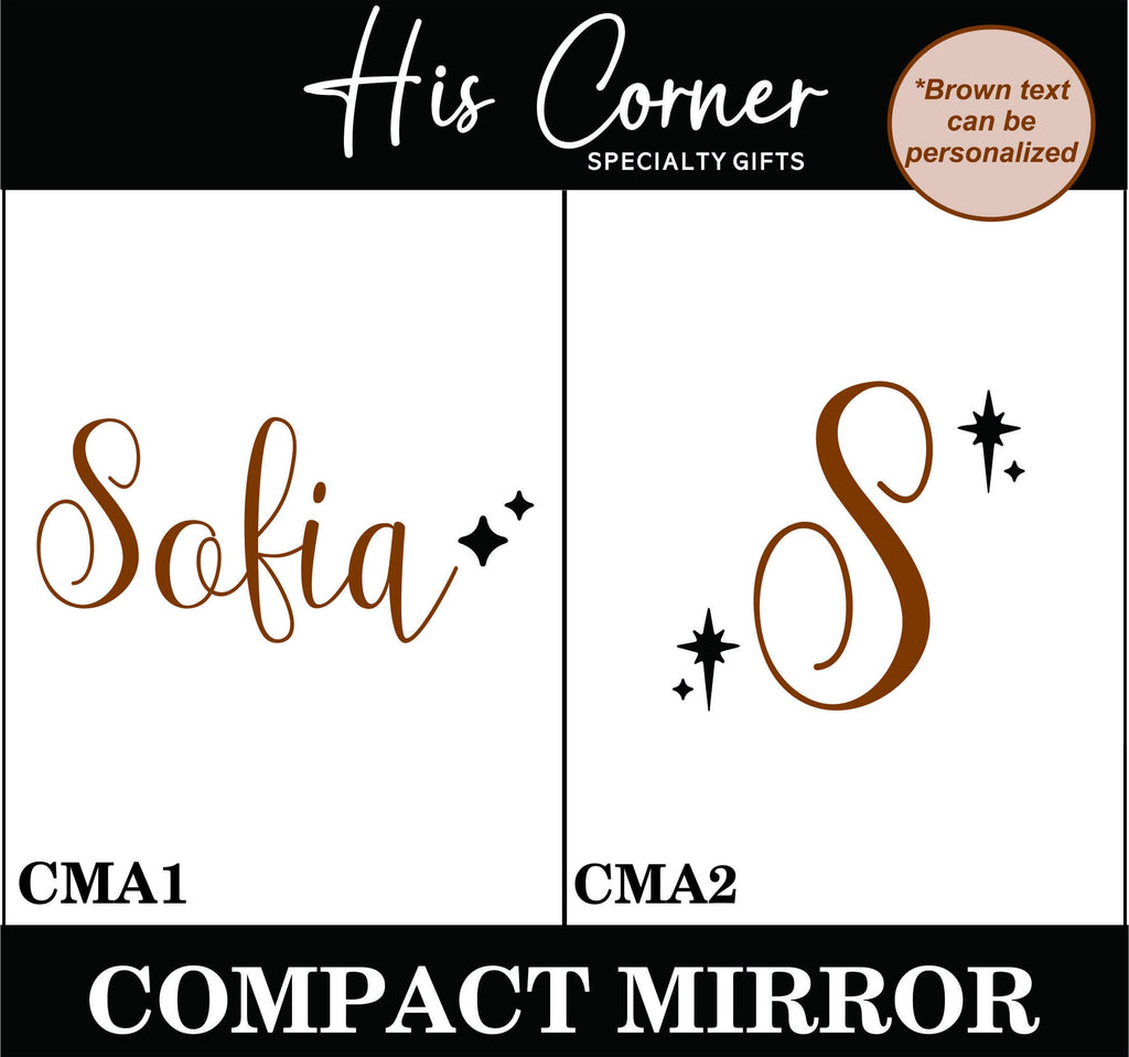 Personalized Compact Mirror, Custom Engraved Stocking Stuffer for Her, Christmas Gift for Women, Purse Mirror for Holiday or Travel