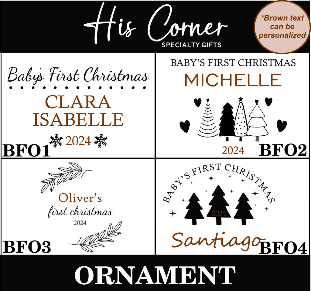 Personalized Baby’s First Christmas Ornament – Custom Glass Keepsake for Newborn, 2025 Holiday Gift – Glass Ornament – Baby Girl/Boy