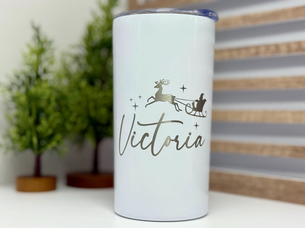 Personalized Kids Christmas Tumbler – Custom Name Cup – Holiday Gift or Stocking Stuffer – Reusable Holiday Cup – Gift for Children