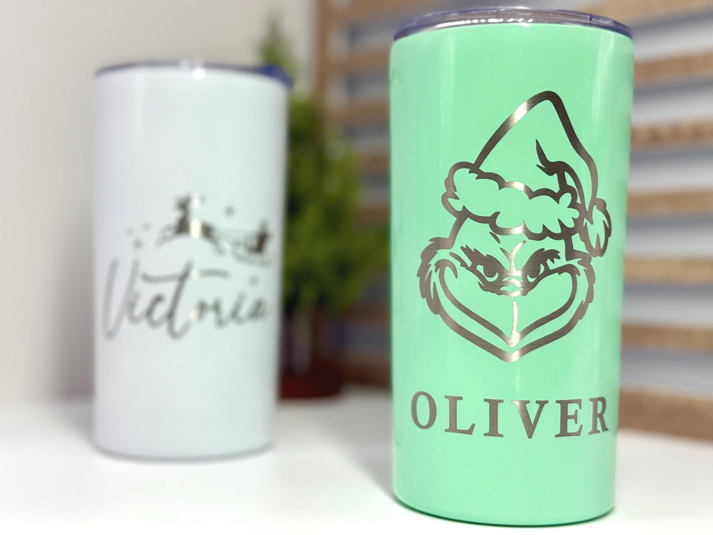 Personalized Kids Christmas Tumbler – Custom Name Cup – Holiday Gift or Stocking Stuffer – Reusable Holiday Cup – Gift for Children
