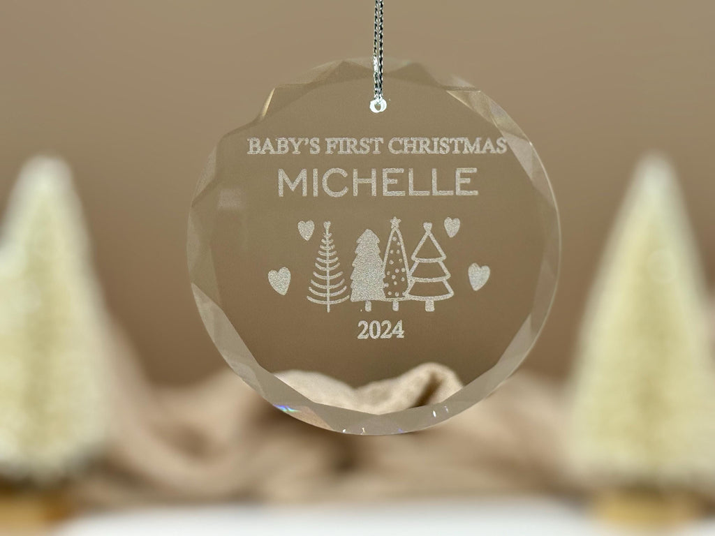 Personalized Baby’s First Christmas Ornament – Custom Glass Keepsake for Newborn, 2025 Holiday Gift – Glass Ornament – Baby Girl/Boy