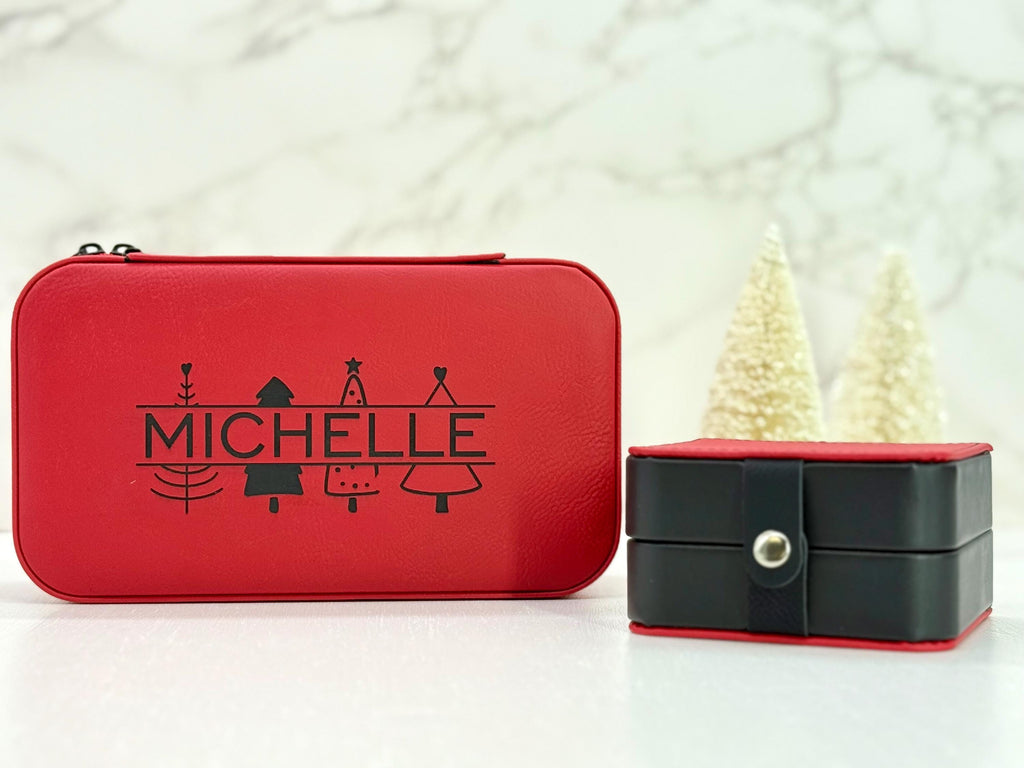 Personalized Jewelry Box Set – Large Custom Box with Small Box Inside – Name Gift – Christmas Gift for Her – Jewelry Organizer – Stuffer