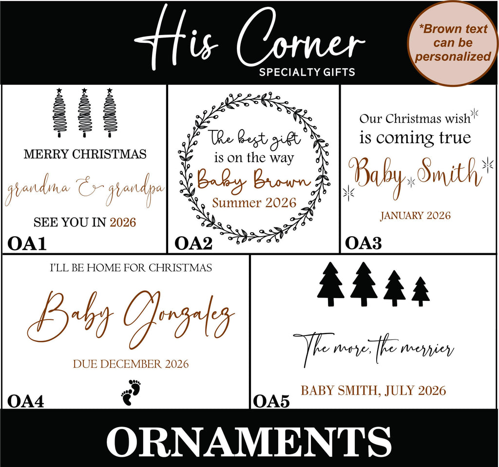 Pregnancy Announcement Christmas Ornament - Baby Reveal Holiday Keepsake - Glass Christmas Ornament - New Baby Christmas Gift -Holiday Decor