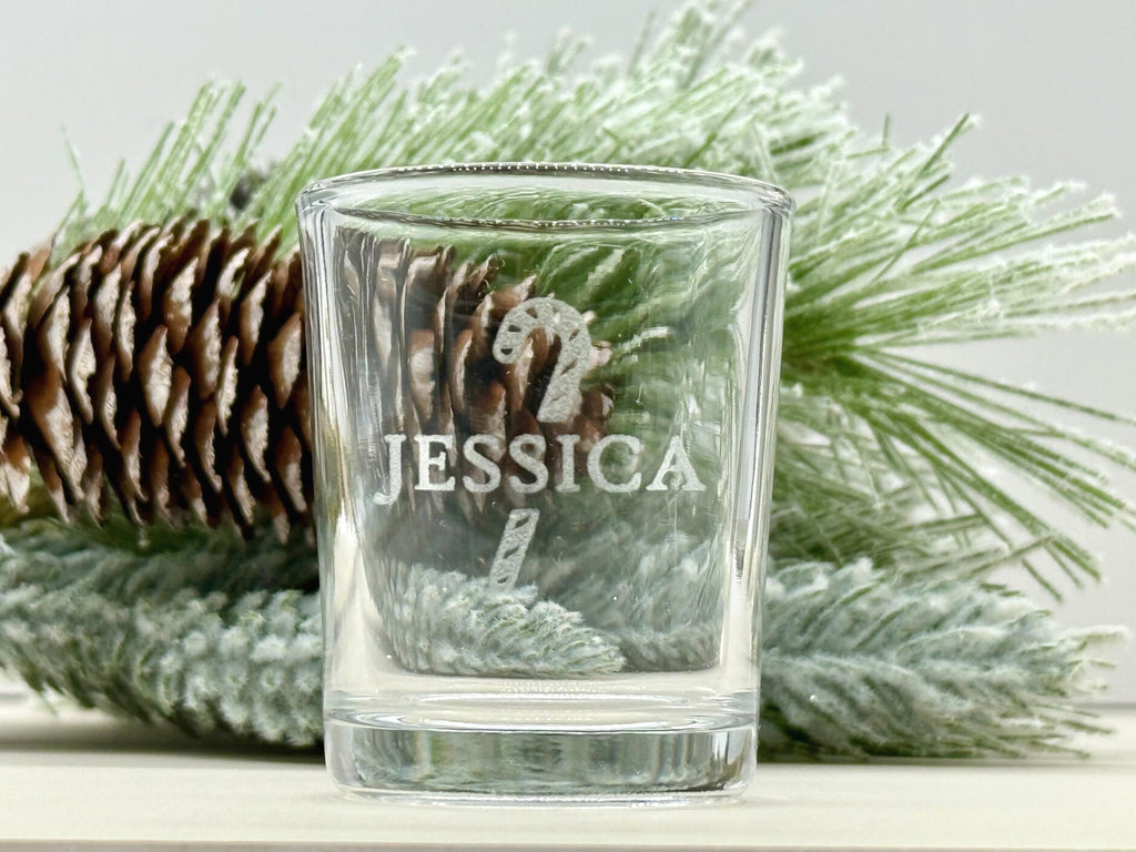 Custom Engraved Christmas Shot Glasses, Personalized Holiday Party Favors, Stocking Stuffers, Funny Gift for Friends or White Elephant