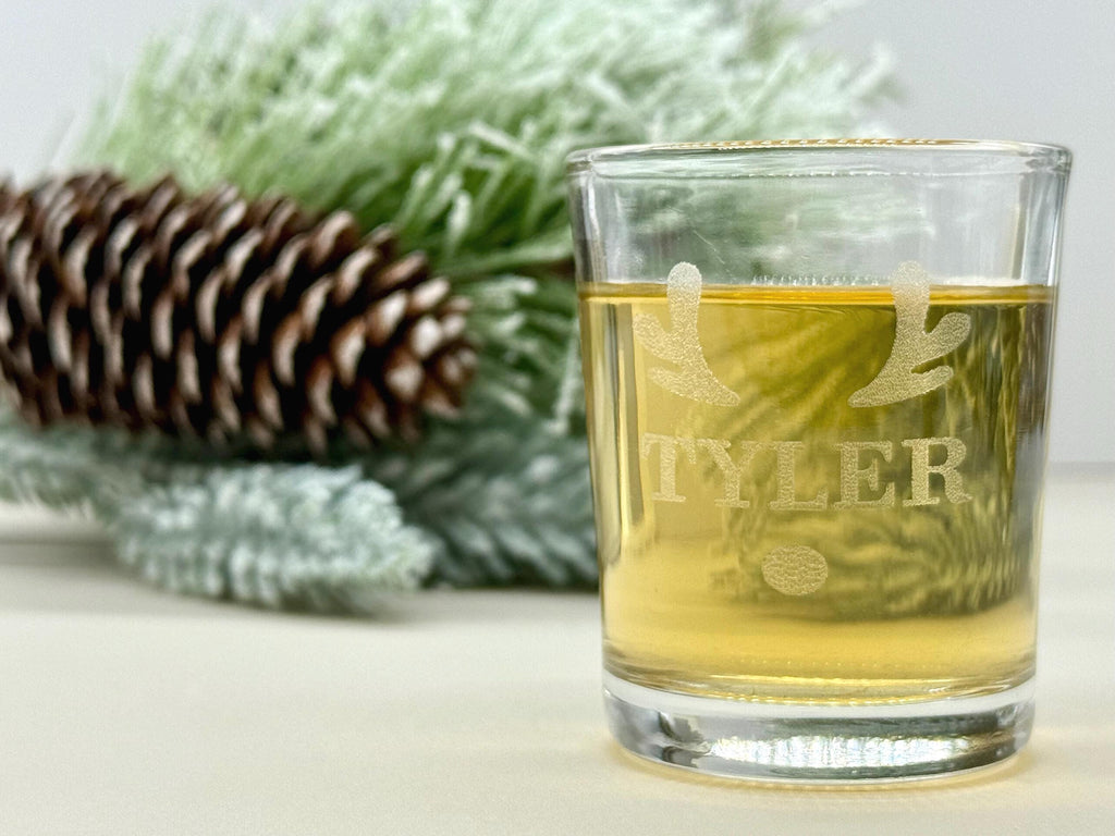 Custom Engraved Christmas Shot Glasses, Personalized Holiday Party Favors, Stocking Stuffers, Funny Gift for Friends or White Elephant