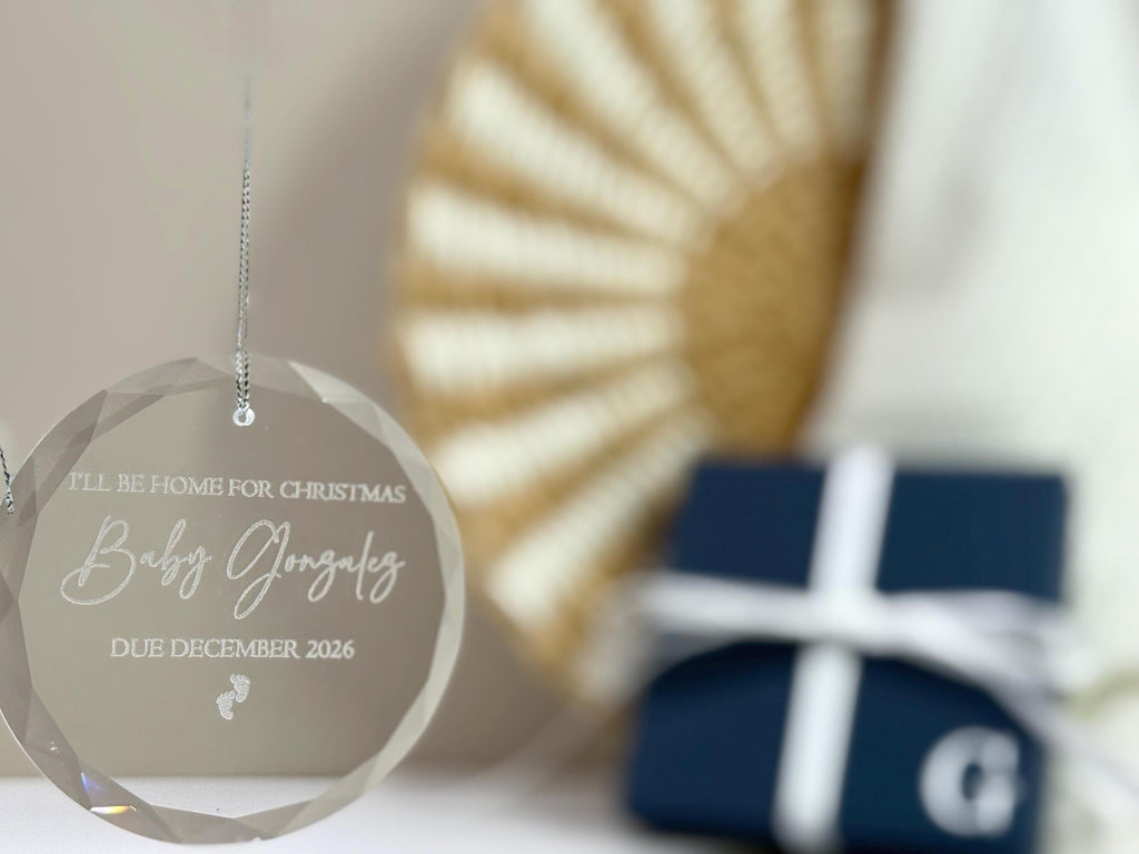 Pregnancy Announcement Christmas Ornament - Baby Reveal Holiday Keepsake - Glass Christmas Ornament - New Baby Christmas Gift -Holiday Decor