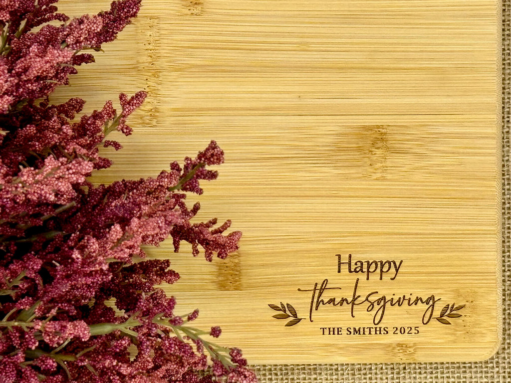 Personalized Thanksgiving Cutting Board - Holiday Cutting Board - Personalized Holiday Gifts - Seasonal Decor Gift - Engraved Gifts