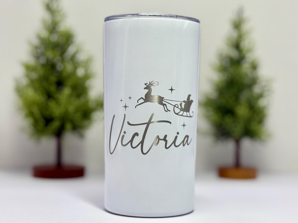 Personalized Kids Christmas Tumbler – Custom Name Cup – Holiday Gift or Stocking Stuffer – Reusable Holiday Cup – Gift for Children