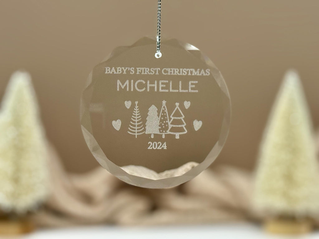 Personalized Baby’s First Christmas Ornament – Custom Glass Keepsake for Newborn, 2025 Holiday Gift – Glass Ornament – Baby Girl/Boy