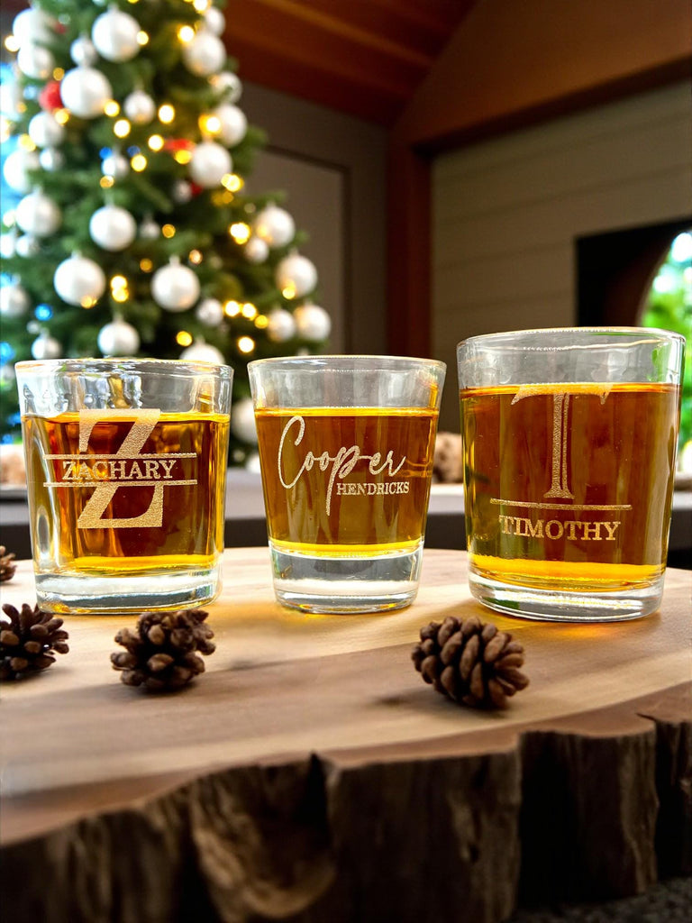 Personalized Engraved Shot Glass – Custom Gift for Him, Stocking Stuffer, Holiday Gift Idea for Men, Friends, or Family