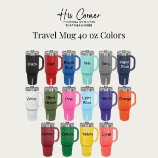 Personalized 40oz Tumbler with Handle – Custom Christmas Gift – Name Tumbler – Holiday Cup – Gift for Her – Custom Cup – Gift for Him