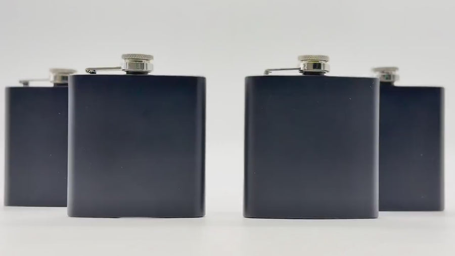 Engraved Flask for Groomsman - Black Flask - Best Man Proposal - Bachelor Party - Wedding Favors - Personalized Gifts - Hip Flask