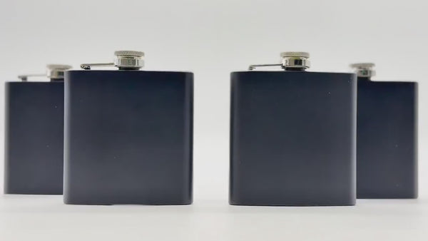 Engraved Flask for Groomsman - Black Flask - Best Man Proposal - Bachelor Party - Wedding Favors - Personalized Gifts - Hip Flask