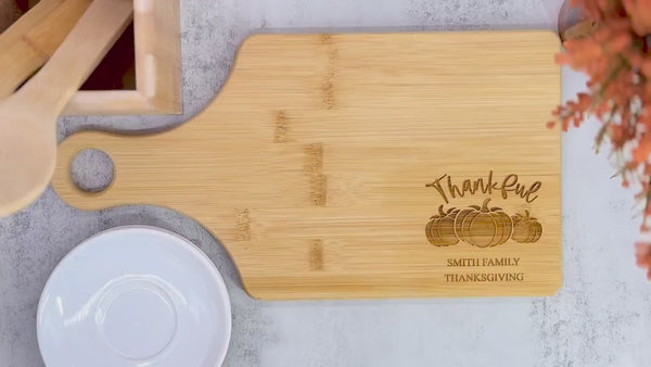 Personalized Thanksgiving Cutting Board & Spoon Set - Bamboo Cutting Board and Spoon - Thanksgiving Gifts - Holiday Gifts - Fall Decor