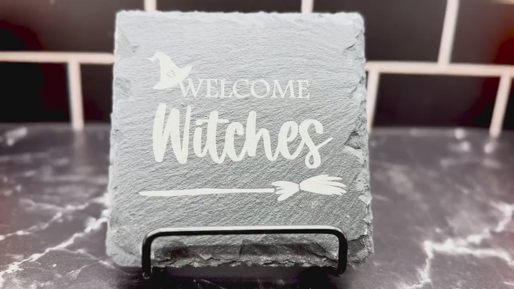 Halloween Coaster - Engraved Slate Coaster - Halloween Barware - Halloween Drinkware - Personalized Gifts - Halloween Kitchen Decor