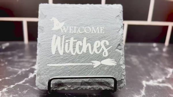 Halloween Coaster - Engraved Slate Coaster - Halloween Barware - Halloween Drinkware - Personalized Gifts - Halloween Kitchen Decor