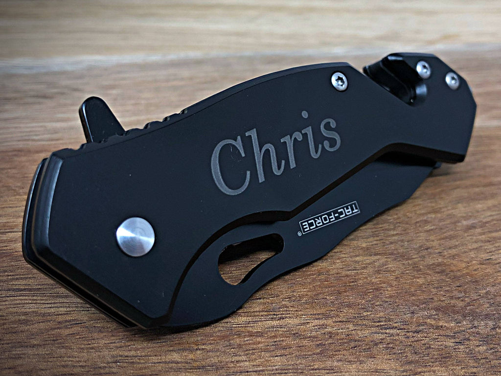 Knife, Knife for Dad, Gift for Him, Personalized Knives for Groomsmen, Gift for Boyfriend, EDC Blade, Everyday Knife, Black Knife Engraved