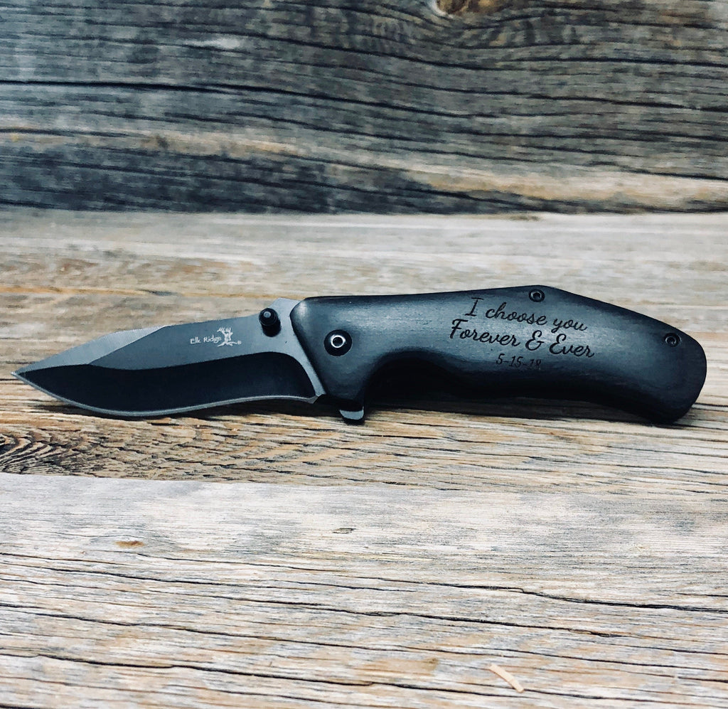 Groom gift from bride, engraved pocket knife, gift for boyfriend, anniversary gift, wedding gift from bride, gift from wife, gift for groom