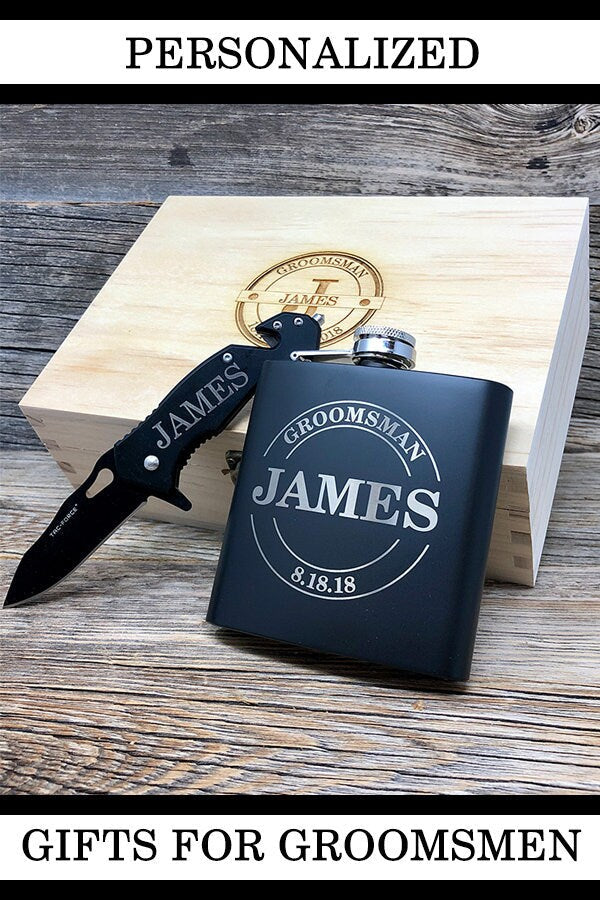 Groomsmen Gift Ideas, Engraved Groomsmen Gifts, Personalized Groomsman Flask Set, Unique Gifts for Wedding Party, Bridal Party Gift Ideas