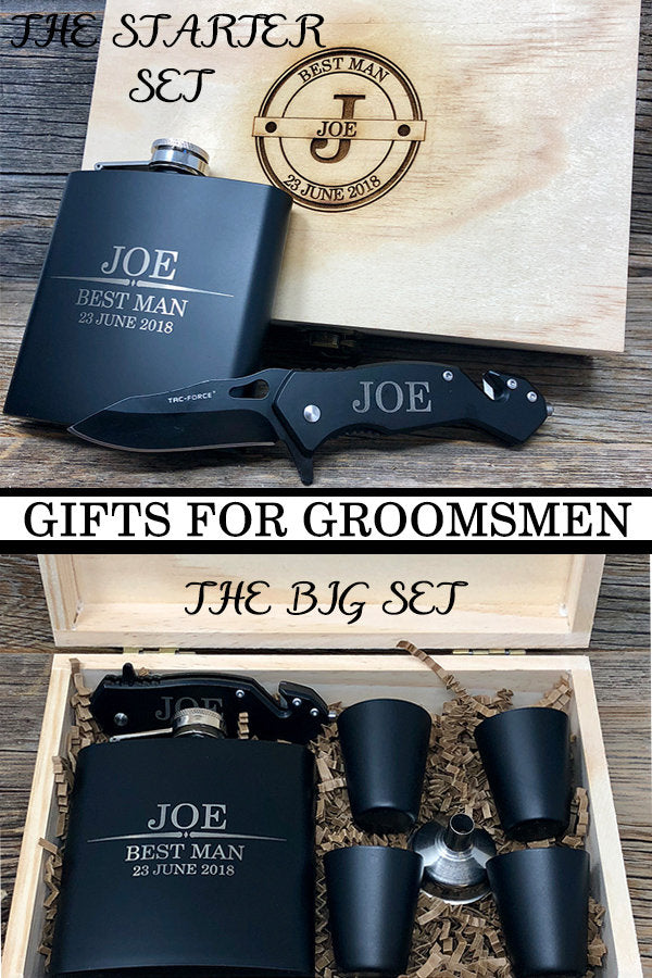 Pocket Knife - Groomsmen Gift Box - Groomsmen Gift - Flask - Groomsman Box - Personalize Flask - Groomsmen Knife - Knife - Groomsman Gift