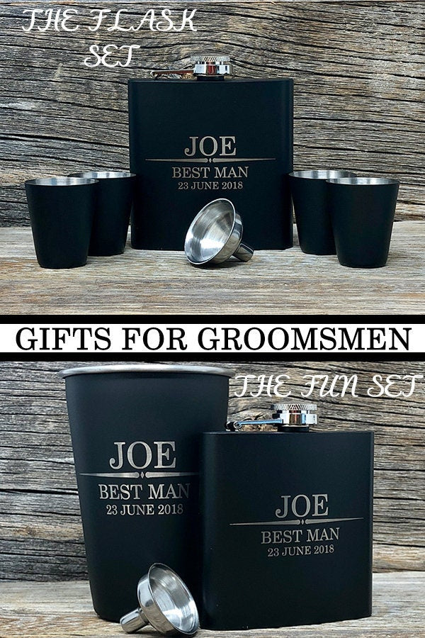 Groomsmen Gift - Groomsmen Gift Box - Flask - Groomsman Box - Personalize Flask - Groomsmen Knife - Pocket Knife - Knife - Groomsman Gift