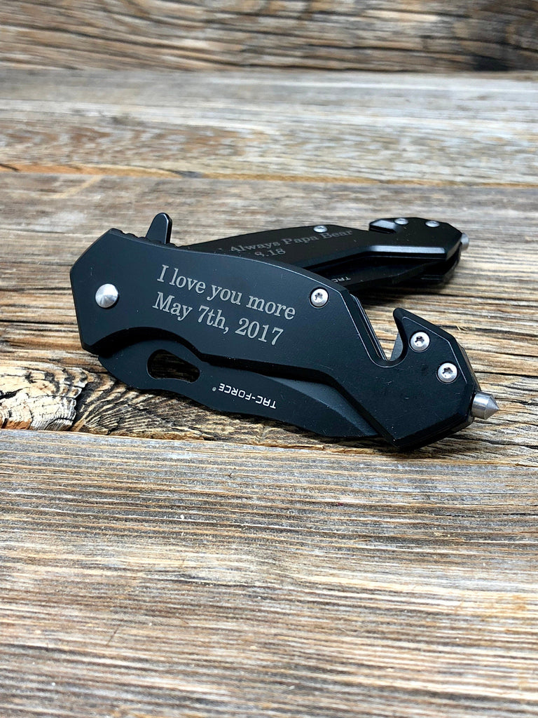 I Love You More Knife, Birthday Gift for him, Personalized Knives, Christmas Gift, Birthday Gift Ideas, Custom Knife, Engraved Gift for Dad