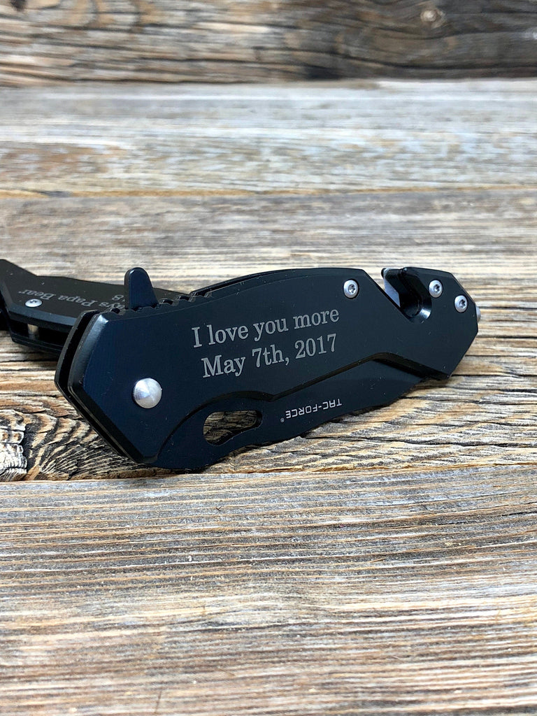 I Love You More Knife, Birthday Gift for him, Personalized Knives, Christmas Gift, Birthday Gift Ideas, Custom Knife, Engraved Gift for Dad